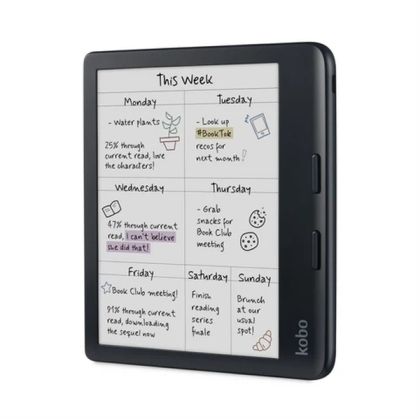 Kobo Libra Color e-Book Reader, E Ink touchscreen 7 inch, 1680 x 1264, 32 GB, 1 GHz, Weight 0.215 kg, Wireless Da, Comfort Light PRO, IPX8 - up to 60 mins in 2 meters of water, 15 file formats supported natively, Black