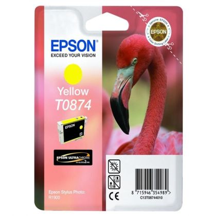 EPSON T0874 ink cartridge yellow standard capacity 11.4ml 1-pack blister without alarm