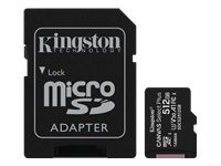 KINGSTON 512GB microSDXC Canvas Select Plus 100R A1 C10 Card + ADP