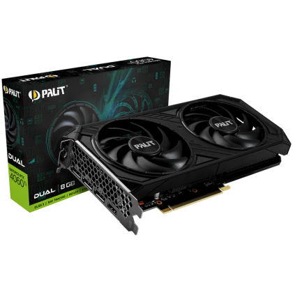 Palit RTX 4060Ti Dual 8GB GDDR6, 128 bits, 1x HDMI 2.1, 3x DP 1.4a, two fan, 1x 8-pin Power connector, recommended PSU 650W, NE6406T019P11060D