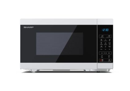 Microwave oven Sharp YC-MG81E-W, Fully Digital, Built-in microwave grill, Grill Power: 1100W, Plastic and Glass/Painted, 28l, 900 W, Housing Material Microwave-Steel, LED Display Blue, Timer & Clock function, Child lock, Defrost, Cabinet Color: White