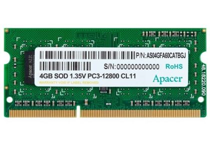 Apacer RAM 4GB DDR3 SODIMM 512x8 1600MHz - AS04GFA60CATBGJ