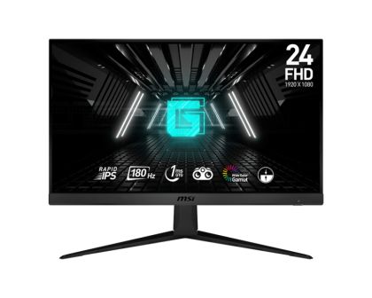 Monitor MSI G2412F, 23.8", Rapid IPS, 1ms, 180Hz, AG, FHD 1920x1080, Flat, 16:9, Adaptive-sync, NIGHT VISION, Anti-Flicker, LESS BLUE LIGHT, Frameless, 300nits, 1000:1, 2x HDMI (2.0b), 1x DP (1.2a), Tilt, VESA, 36M