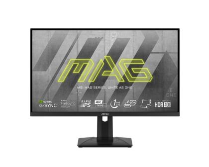 Monitor MSI MAG 274UPF, 27", Rapid IPS, 144Hz, 1ms, UHD 3840x2160, Flat, HDR 400, AI Vision, G-sync compatible, PIP, PBP, 400 nits, 1000:1, 100M:1, 1x DP(1.4 a), 2x HDMI (2.1), 1x Type-C (DP alt. PD 65W), USB HUB, Adj.Stand 130mm, Tilt, Swivel, Pivot, VES