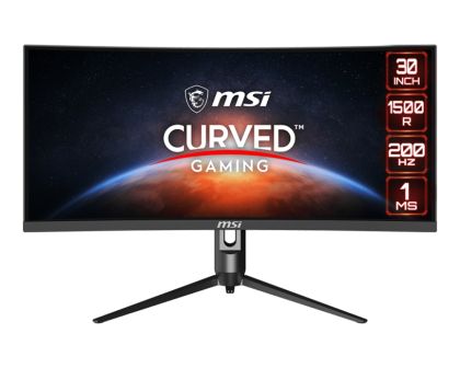 Monitor MSI Optix MAG301CR2, 29.5", 200Hz, 1ms, VA, 2560x1080, 21:9, Curved 1500R, Freesync Premium, Gaming OSD, Mystic Light, Anti-Flicker, LBL, 300 nits, 3000:1, 1x DP (1.2) , 2x HDMI (2.0), 1x Type C (DP alt.), Earphone out, Height Adj, VESA, 9S6-3CB45