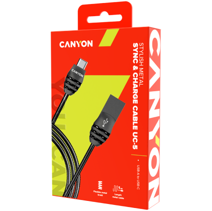 CANYON cable UC-5 USB-C 10W 1m Dark Grey