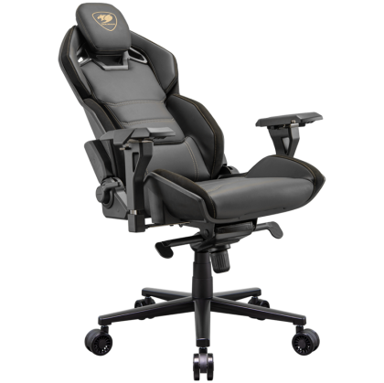 COUGAR Chair Hotrod Royal, Hyper-Dura leatherette, Micro suede-like texture, 150º Reclining, Piston Lift Height Adjustment, RocX, 4D Adjustable Armrest,Plus-Size Wheels, Class 4 Gas Lift Cylinder,