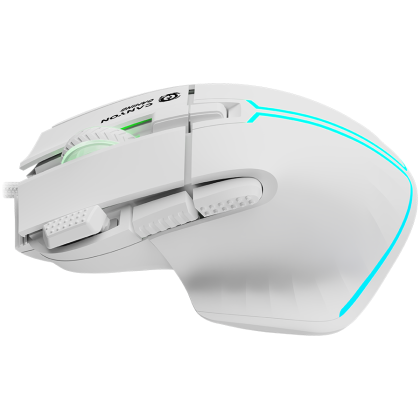 CANYON Fortnax GM-636, 9keys Gaming wired mouse, Sunplus 6662, DPI up to 20000, Huano 5million switch, RGB lighting effects, 1.65M braided cable, ABS material. size: 113*83*45mm, weight: 102g, White