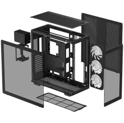 DeepCool CH780, Mid Tower, Mini-ITX/Micro-ATX/ATX/E-ATX, 4xUSB3.0, 1xAudio, 1x Type C Gen 2, 1x420mm Pre-Installed ARGB Fan, Tempered Glass, Mesh Panel, Black, R-CH780-BKADE41-G-1