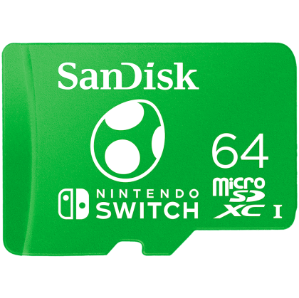 SanDisk Nintendo MicroSDXC UHS-I card for Nintendo Switch, Yoshi Edition- 64GB, Up to 100MB/s read; up to 90MB/s write, EAN: 619659204518