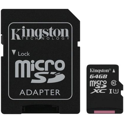 KINGSTON 64GB micSDXC Canvas Select Plus 100R A1 C10 Card + ADP