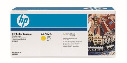 HP original Color LaserJet CE742A Toner cartridge yellow standard capacity 7,300 pages 1-pack