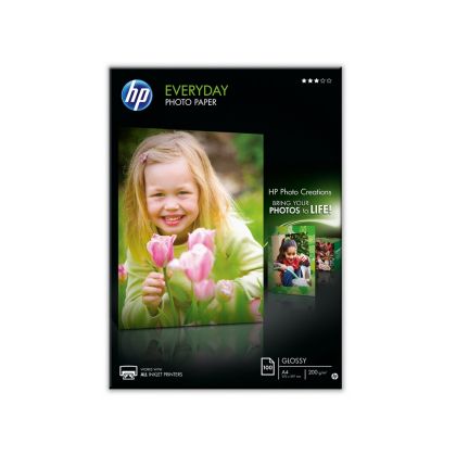 Paper HP Everyday Glossy Photo Paper-100 sht/A4/210 x 297 mm