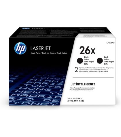 HP 26X original LaserJet Toner cartridge CF226XD Black High Yield 2-pack