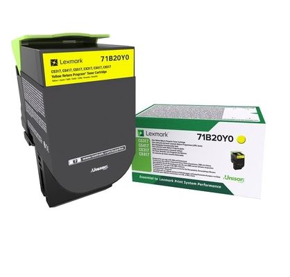 Consumable Lexmark 71B20Y0 CS/CX317, 417, 517 Yellow Return Program 2.3K Toner Cartridge