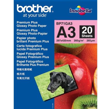 Хартия Brother BP-71GA3 Innobella Premium Glossy Photo Paper (A3/20 sheets)