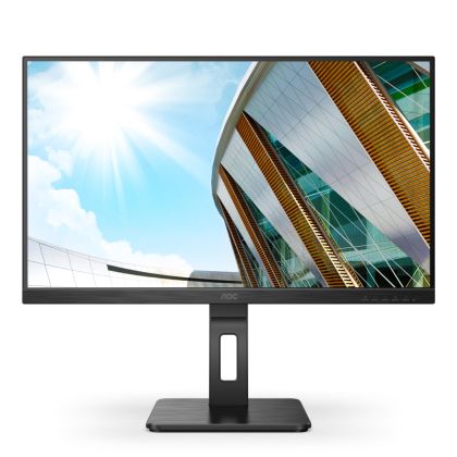 Monitor AOC Q27P2Q, 27" IPS WLED, 2560x1440@75Hz, 4ms GtG, 300cd m2, 1000:1, DCR 50M:1, FlickerFree, Low Blue Light, 2Wx2, Tilt, Height Adjust, Pivot, Swivel, D-SUB, HDMI , DP, USB hub