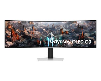 Monitor Samsung LS49CG943, 49" Odyssey G9 GAMING, Curved OLED, 1800R, 240Hz, Smart. 32:9, 5120 x 1440, 250 cd/m2, Display Port, HDMI, Micro HDMI, USB Hub, Silver