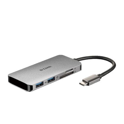 USB hub D-Link 6-in-1 USB-C Hub with HDMI/Card Reader/Power Delivery