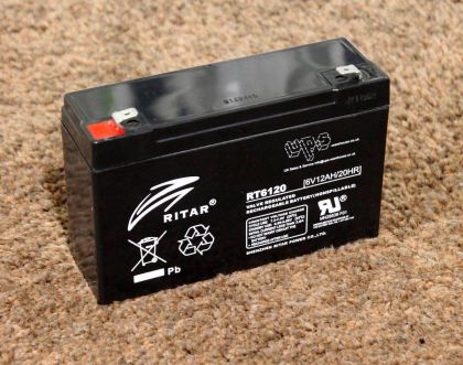 Lead Battery (RT6120) AGM 6V / 12Ah - 150 / 50 / 93 mm T1  RITAR