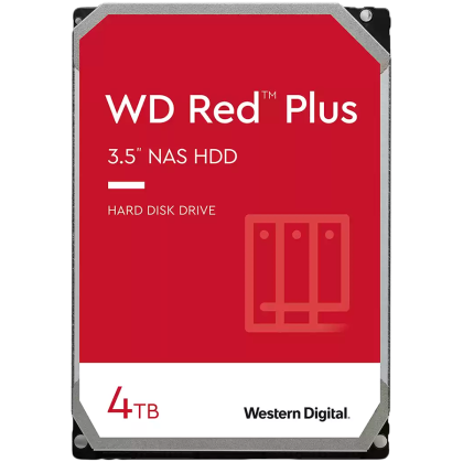 HDD NAS WD Red Plus (3.5'', 4TB, 256MB, 5400 RPM, SATA 6 Gb/s)