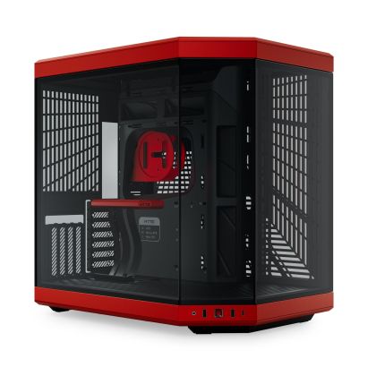 Case HYTE Y70 Tempered Glass, Black/Red