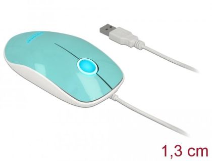 Delock Optical 3-button LED Mouse USB Type-A turquoise