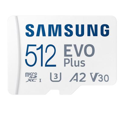 SAMSUNG EVO PLUS microSD 512GB 2024 incl. SD Adapter memory card UHS-I U3 Full HD and 4K UHD 160 MB/s read