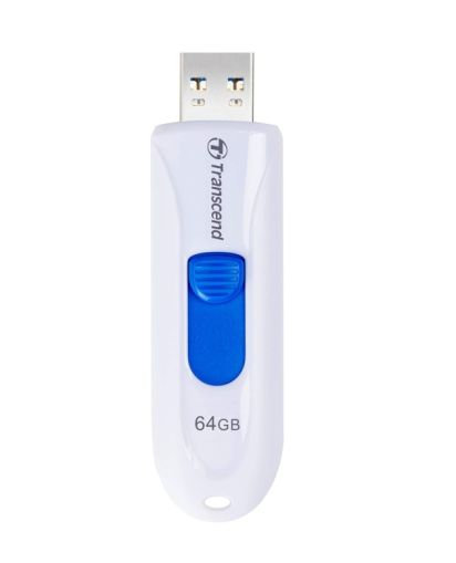 Memory Transcend 64GB, USB3.1, Pen Drive, Capless, White