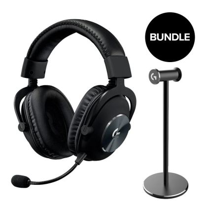 Bundle Gaming Earphone Logitech PRO X + Premium Headset Stand