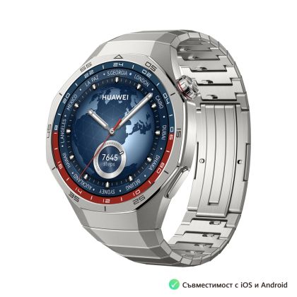 Huawei Watch GT5 Pro Vili-B29M, 1.43", Amoled, 466x466, PPI 326, BT5.2, BLE/BR/EDR, 524mAh, 40-meter free diving, HUAWEI TruSense System, ECG analysis, Battery life up to 14 days , Compatible with iOS and Android devices, Titanium