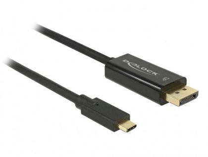 Delock Cable USB Type-C™ male > DisplayPort male (DP Alt Mode) 4K 60 Hz 2 m black