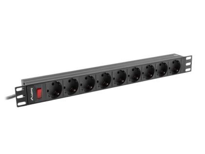 Филтър Lanberg power distribution unit (PDU) 19" 1U 16A 9xSchuko outlets,black