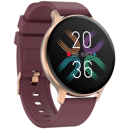 CANYON Badian SW-68, Smartwatch, Realtek 8762CK, 1.28''TFT 240x240px; RAM: 160 KB, baterie litiu-ion polimer, 3,7 V 190 mAh Include, cadru mijlociu din aliaj de zinc auriu + carcasă inferioară din plastic+ curea roșie din silicon + cataramă curea aurie, 4