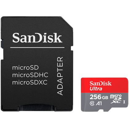 SanDisk Ultra microSDXC 256GB + SD Adapter 150MB/s A1 Class 10 UHS-I, EAN: 619659200565