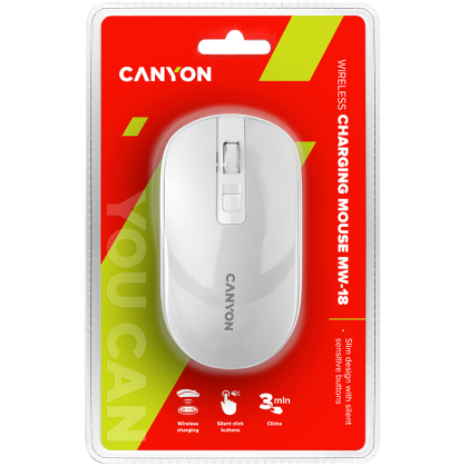 CANYON mouse MW-18 EU Wireless Charge Pearl White