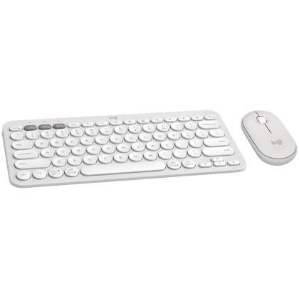 LOGITECH Pebble 2 Bluetooth Keyboard Combo - TONAL WHITE - US INT'L