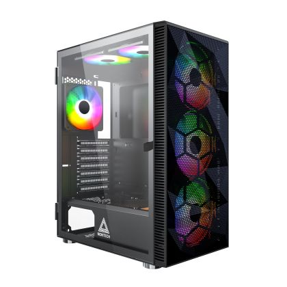 Montech X3 MESH, Mid-tower Case, TG, 6 fixed RGB Fans, Black