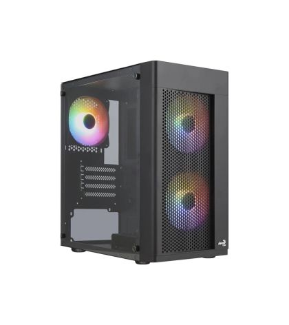 Cutie AeroCool Case mATX - Hexform-G-BK-v2 - 3 ventilatoare incluse