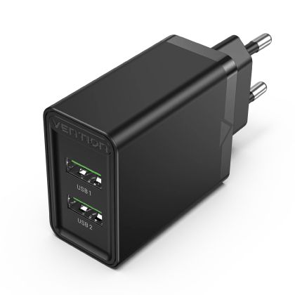 Vention Fast Charger 2 x QC3.0 18W Black - FBAB0