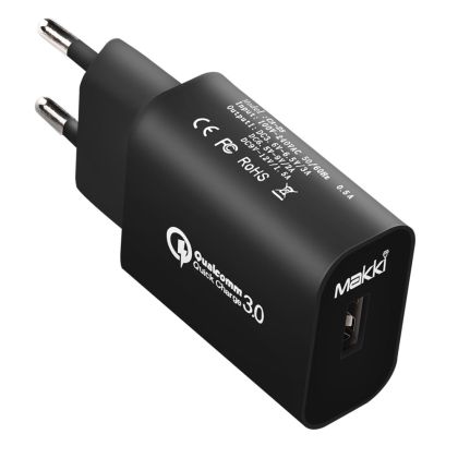 Makki зарядно за стена Fast Charger QC3.0 18W - MAKKI-QC18W-BK