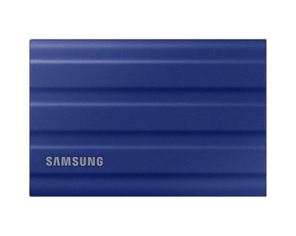 Твърд диск Samsung Portable NVME SSD T7 Shield 1TB , USB 3.2 Gen2, Rugged, IP65, Read 1050 MB/s Write 1000 MB/s, Blue