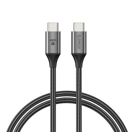 Orico Cable USB C-to-C PD 100W Charging 1.0m Black - CDX-100CC-BK