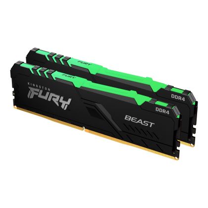 Memory Kingston FURY Beast Black RGB 16GB(2x8GB) DDR4 PC4-24000 3000MHz CL15 KF430C15BBAK2/16