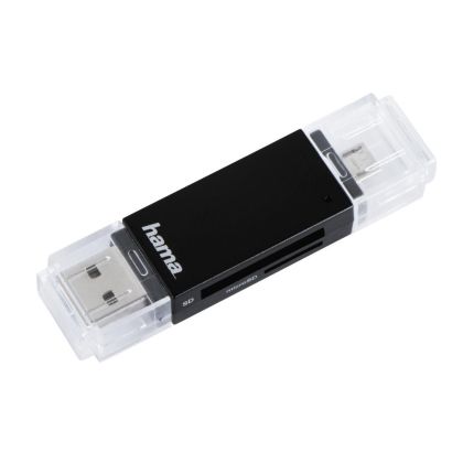 Cititor de carduri HAMA 181056, USB 2.0, SD/microSD, negru