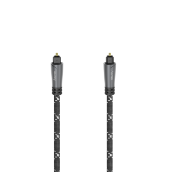 Оптичен аудио кабел HAMA ODT plug (Toslink), Метални накрайници, 1.5 м, Черен