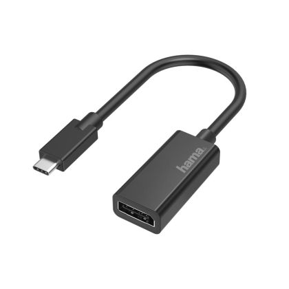 Adaptör HAMA 200314, USB-C erkek - DisplayPort dişi, Ultra HD, 4K, Siyah