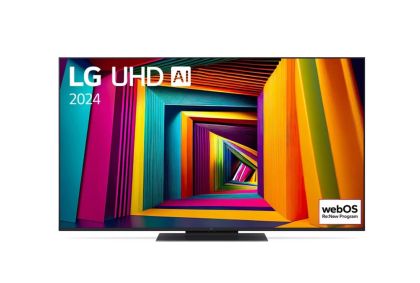 TV LG 55UT91003LA, 55" 4K UltraHD TV 4K (3840 x 2160), DVB-T2/C/S2, webOS 24 Smart TV, ThinQ AI, Alpha 5 AI 4K Gen7, WiFi, HDR10 pro, HLG, ALLM/HGiG, AI Upscaling, AI Sound(Virtual 9.1.2 Up-mix), AirPlay, Quick Card, HDMI eARC, CI, LAN, USB, Bluetooth