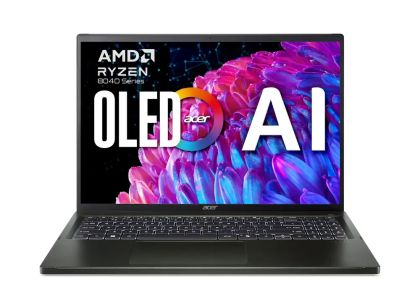 Laptop Acer Swift Edge SFE16-44-R72Z, AMD Ryzen 7 8840U with Personal AI(up to 5.1GHz, 16MB), 16" 3.2K OLED 120Hz, WQXGA+(3200x2000), 32GB LPDDR5, 1024GB PCIe NVMe SSD, AMD Radeon, Micro SD reader, QHD cam+mic, FPR, WiFi 6E, BT, KB Backlit, Win 11 Home, B
