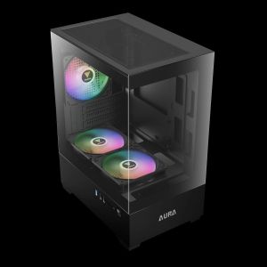 Gamdias Case mATX - AURA GC9M - 3 x 120 mm A-RGB, Tempered Glass